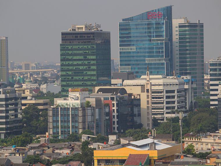 The Jakarta skyline from above